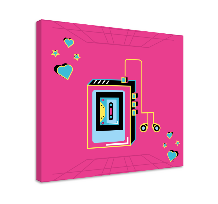 Quadro musicale amore cassetta retro - TenStickers
