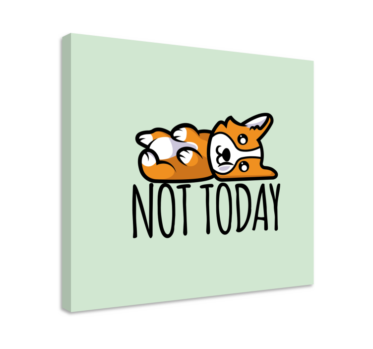 Dipinto cane corgi sdraiato - TenStickers