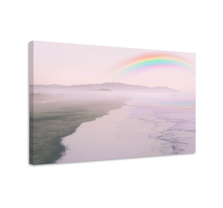 Quadro paesaggio arcobaleno costiero sereno - TenStickers