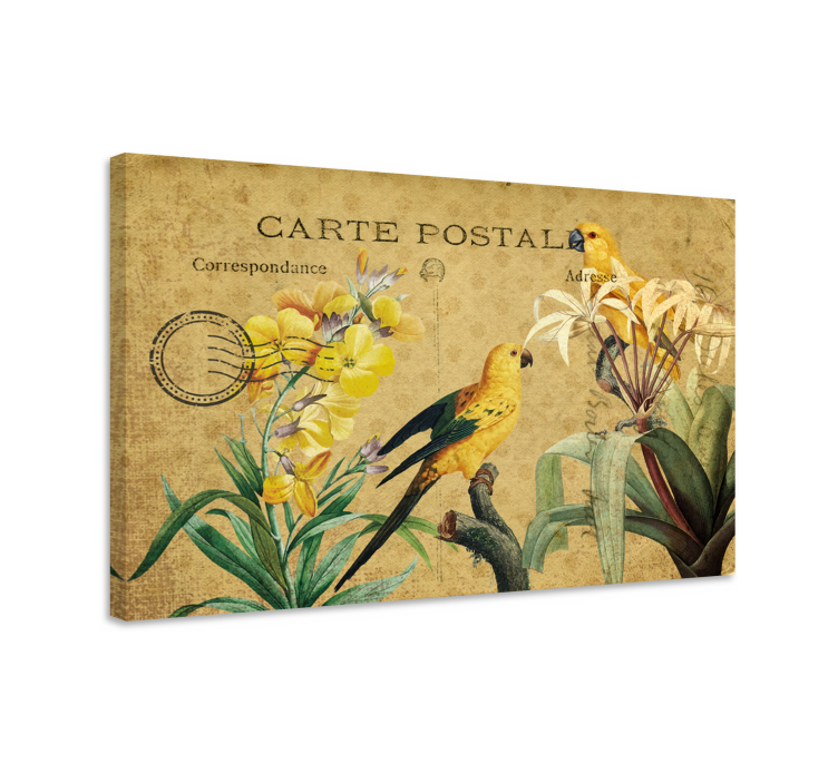 Dipinto elegante cartolina vintage con uccelli - TenStickers