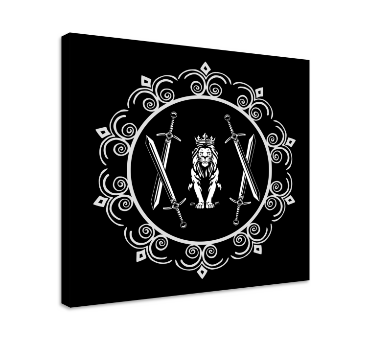 Quadro con alberi leone con spade - TenStickers