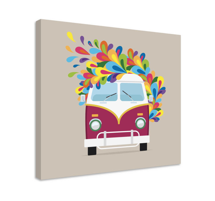 Quadro con autobus hippie - TenStickers
