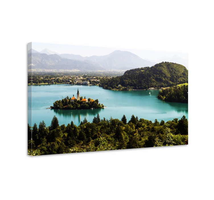 Quadro paesaggio isola tranquilla del lago - TenStickers