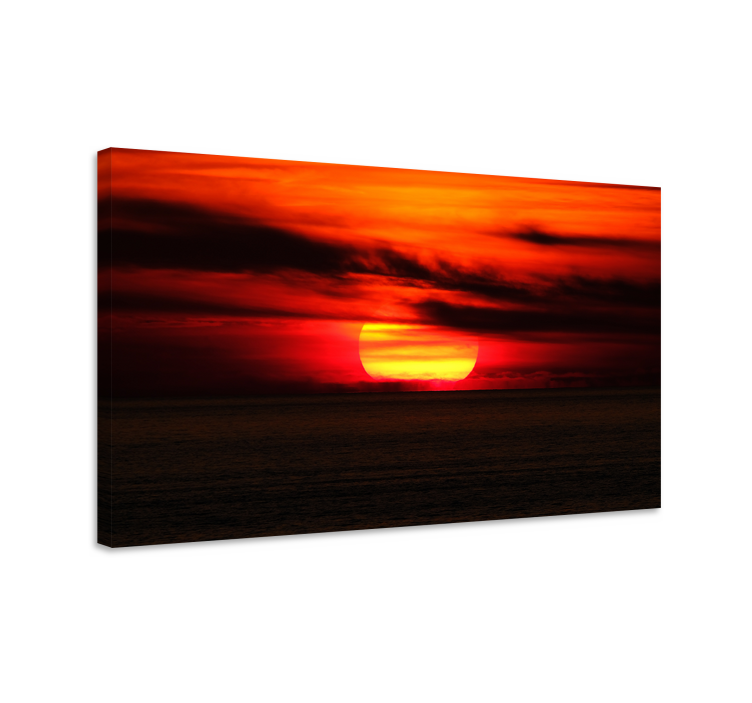 Quadro paesaggio vista mozzafiato al tramonto - TenStickers