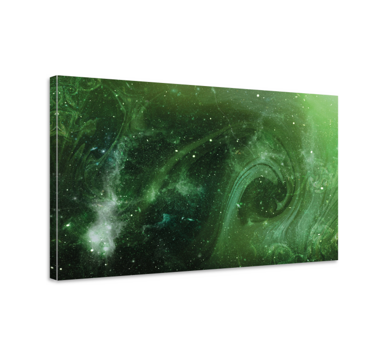 Quadro astratto vortice verde cosmico - TenStickers
