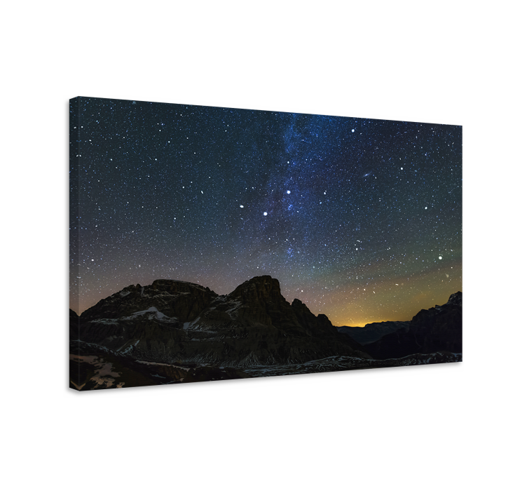 Quadro paesaggio cielo notturno di montagna - TenStickers