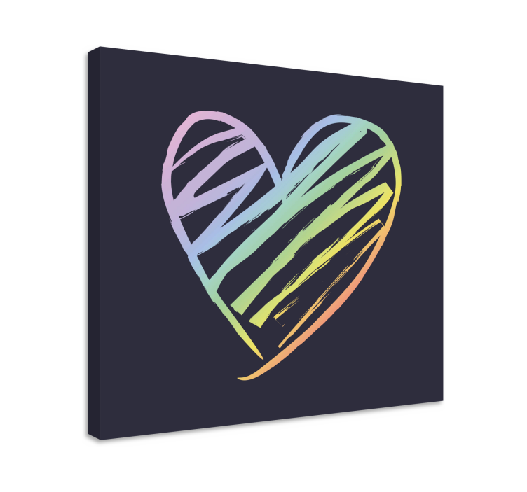 Quadro con frase schizzo di cuore - TenStickers