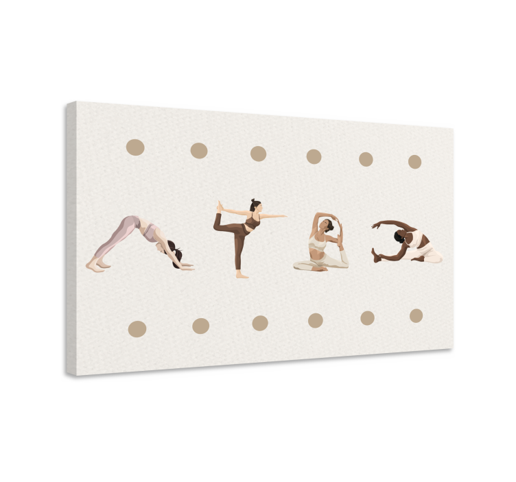 Quadro con testo sequenza di posa yoga - TenStickers