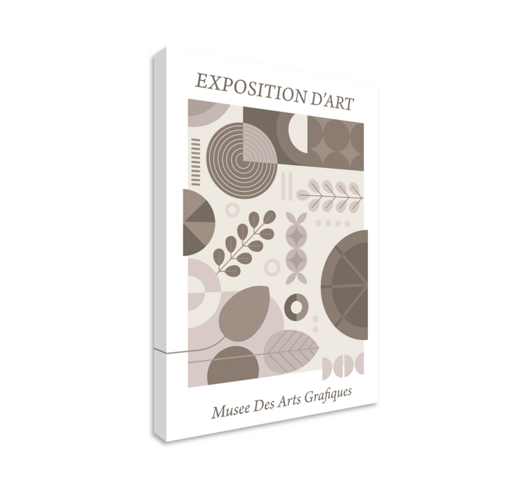 Quadro astratto motivi geometrici di foglie - TenStickers