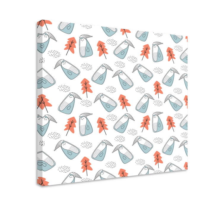 Dipinto con fiori e piante motivo animali carini - TenStickers