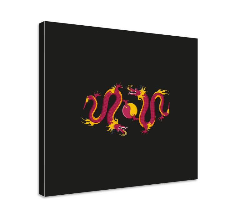 Dipinto con libellule danza del drago infuocato - TenStickers