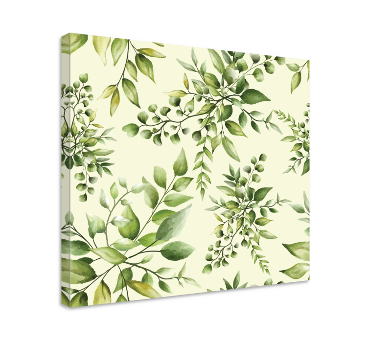 Dipinto fiori e piante fioriture di verde delicato - TenStickers
