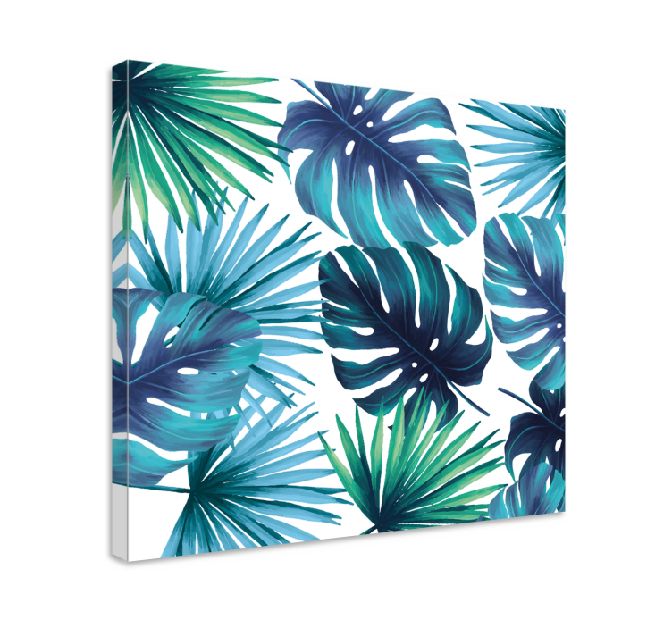 Dipinto fiori e piante motivo foglia tropicale - TenStickers