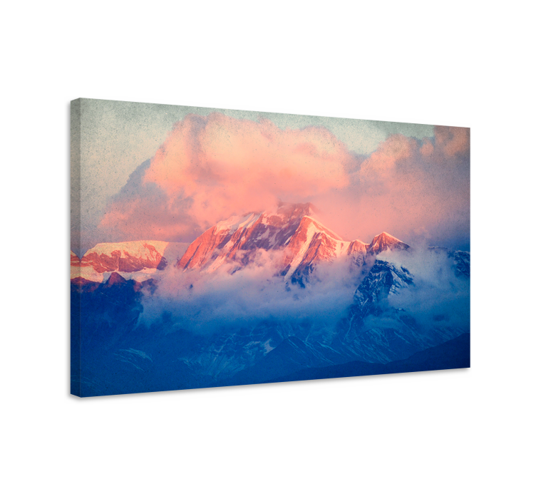 Quadro paesaggio cime montane al tramonto - TenStickers