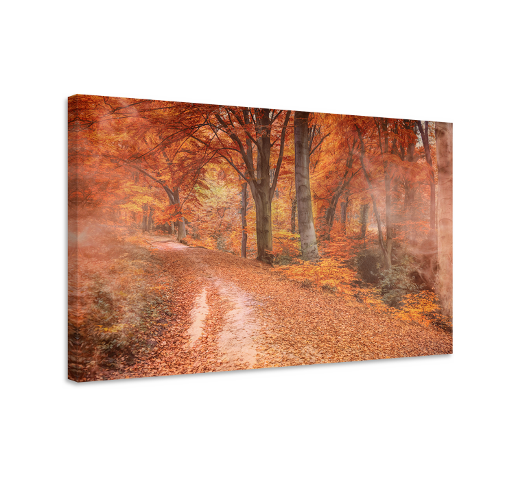 Quadro paesaggio sentiero d'autunno sereno - TenStickers