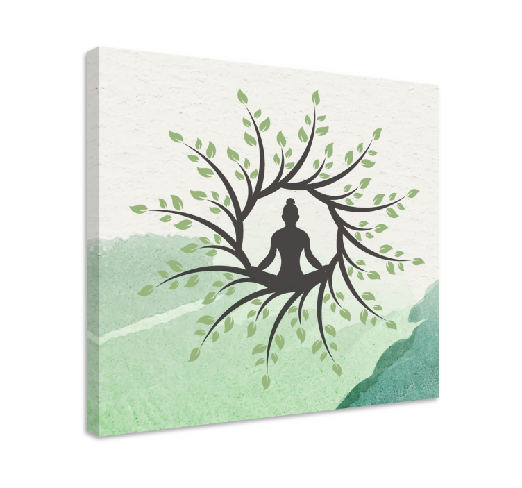 Dipinto buddha silhouette di buddha meditante - TenStickers