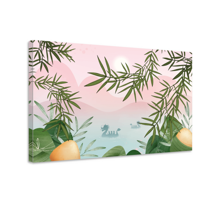 Dipinto dinosauri creatura maestosa del lago - TenStickers