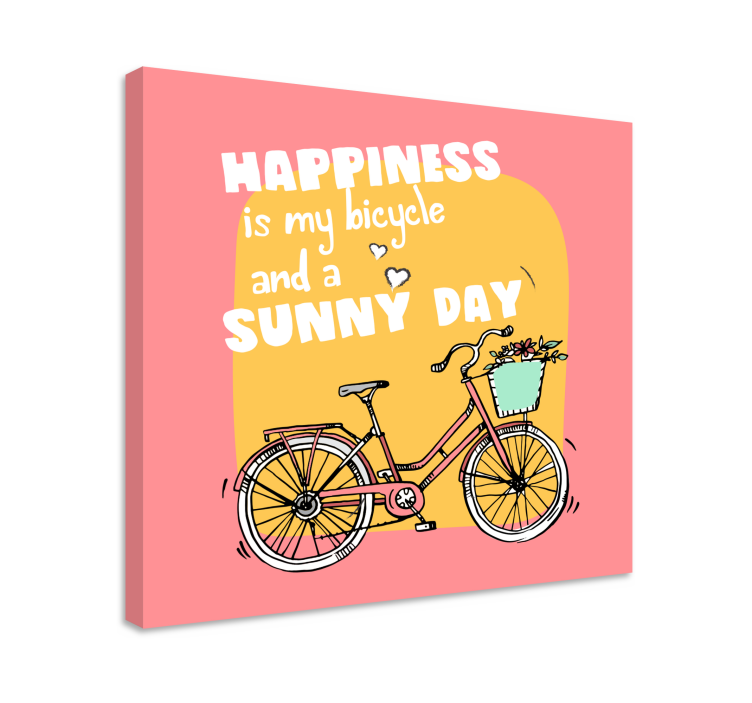 Dipinto motivazionale bicicletta e giorno di sole - TenStickers