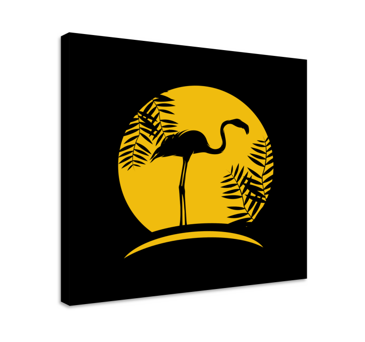 Quadro con uccelli silhouette di fenicottero elegante - TenStickers