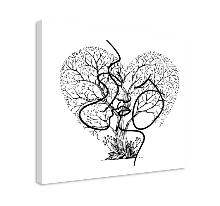 Quadro arte Albero bacio astratto multi - TenStickers