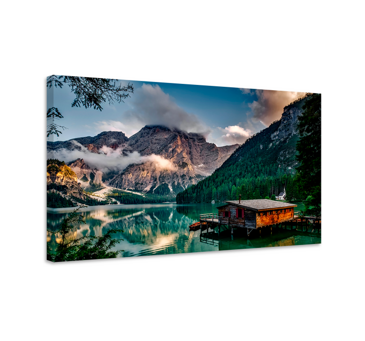 Quadro paesaggio vista lago di montagna - TenStickers