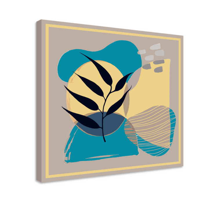 Quadro design ornamentale forme di foglia astratte - TenStickers