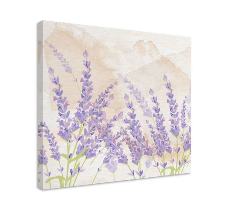 Dipinto fiori e piante serenità nel campo di lavanda - TenStickers
