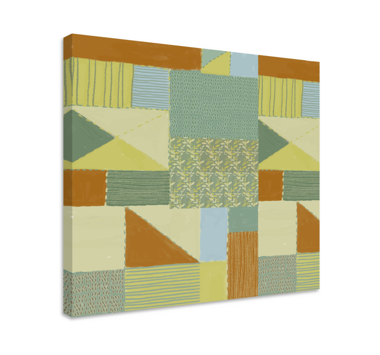 Quadro design ornamentale patchwork a motivi misti - TenStickers