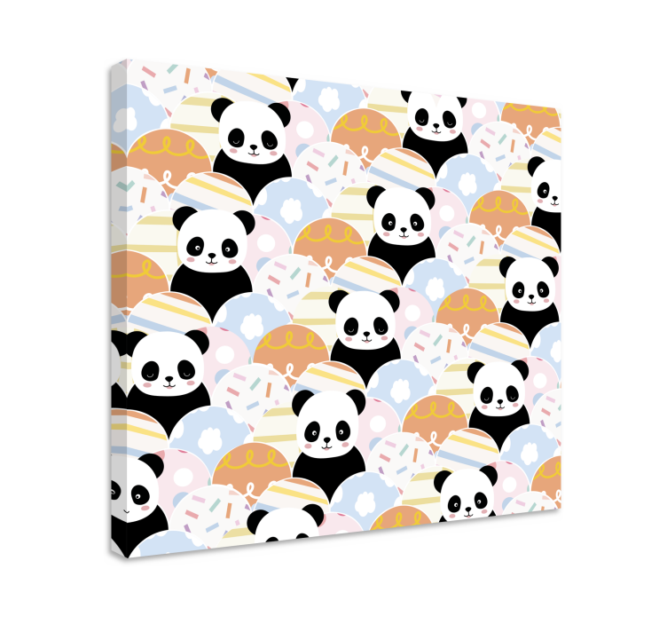 Quadro con animali e insetti motivi di panda giocosi - TenStickers