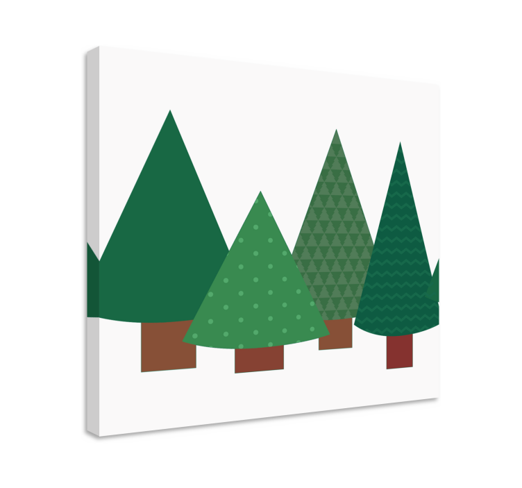 Quadro con alberi stilizzati verdi - TenStickers