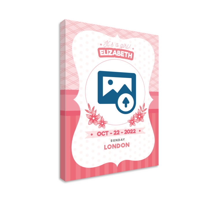 Quadri cameretta neonato annuncio rosa personalizzato - TenStickers