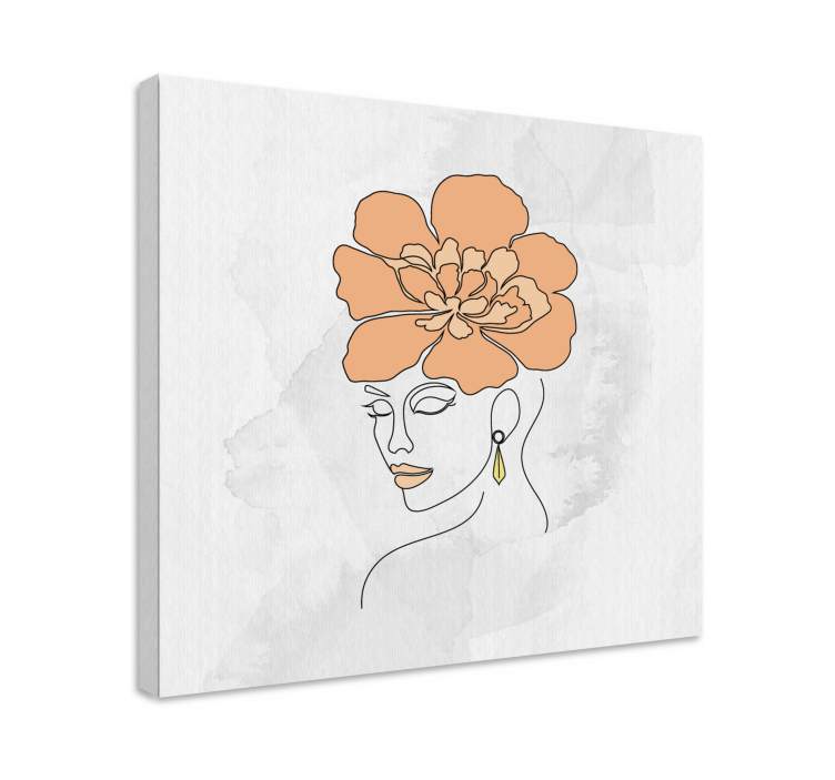 Dipinto arte ritratto floreale elegante - TenStickers