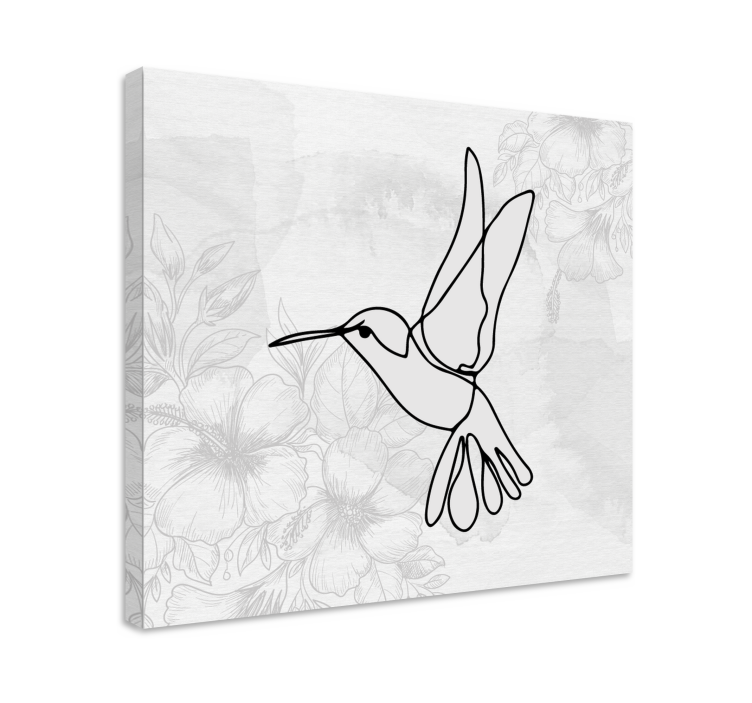 Quadro con uccelli silhouette elegante di colibrì - TenStickers