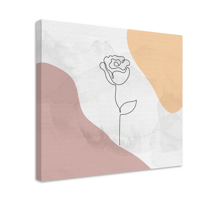 Dipinto fiori e piante contorno di rosa elegante - TenStickers