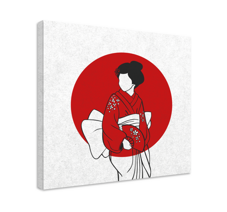 Dipinto orientale eleganza del kimono tradizionale - TenStickers