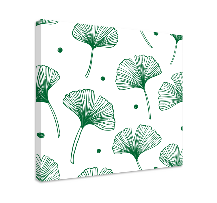 Dipinto fiori e piante illustrazione foglia di ginkgo - TenStickers