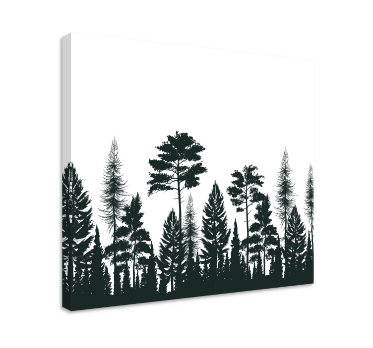 Quadro con alberi sagoma di sempreverdi - TenStickers