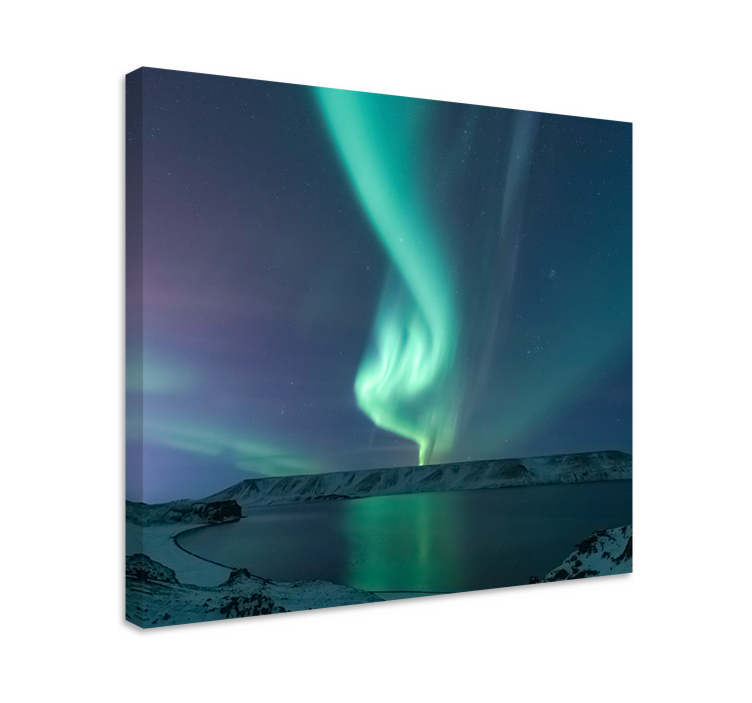 Quadro paesaggio vetrata aurora boreale - TenStickers