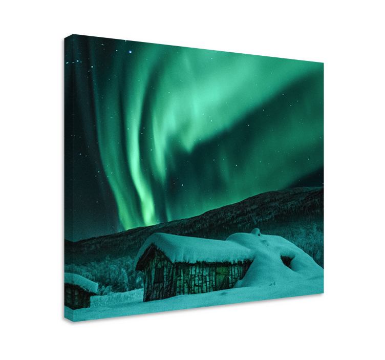 Quadro paesaggio spettacolo dell'aurora boreale - TenStickers