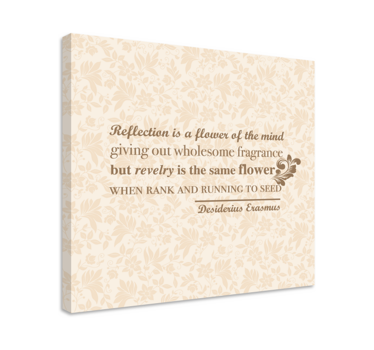 Quadro con frase riflessione floreale - TenStickers