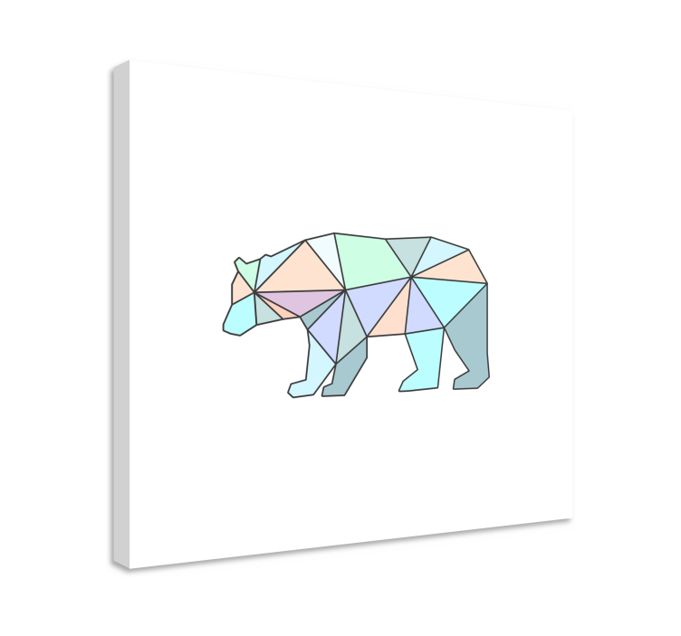Quadro con animali e insetti orso geometrico - TenStickers