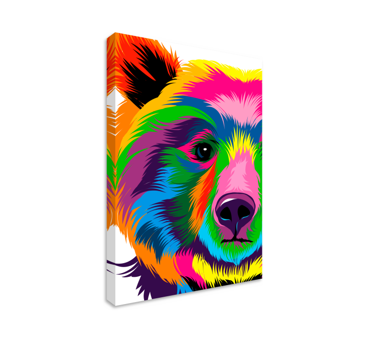 Quadro con l'orso multicolore - TenStickers