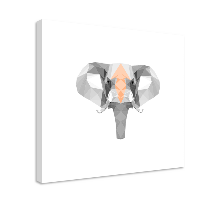 Quadro con elefanti testa di elefante geometrica - TenStickers