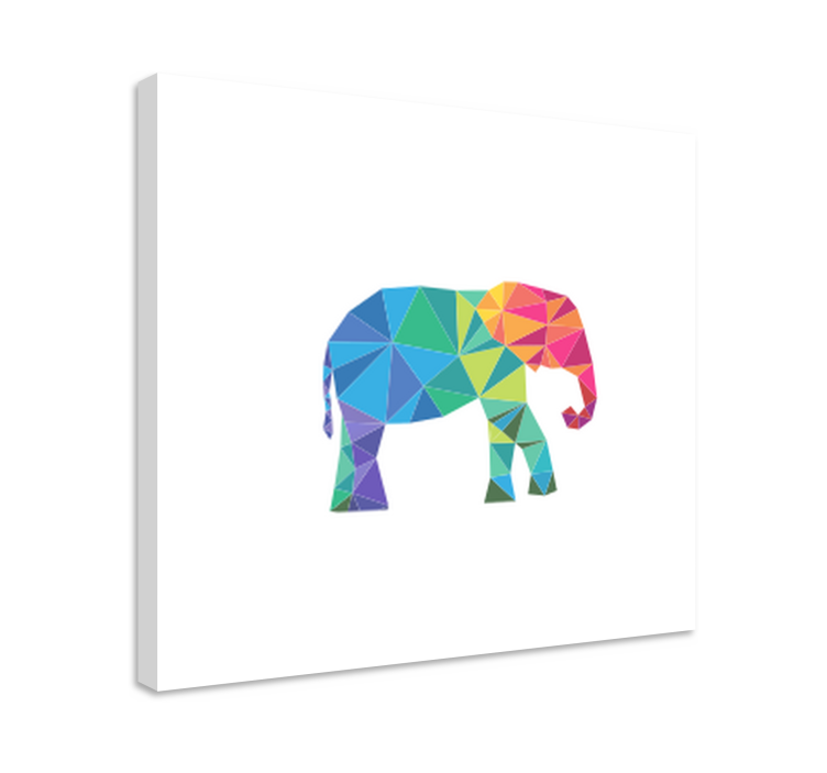Quadro con elefanti elefante poligonale colorato - TenStickers