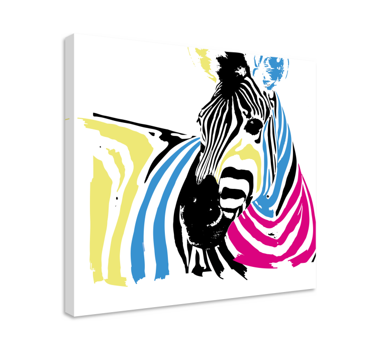 Quadro con animali e insetti zebra dai colori vivaci - TenStickers