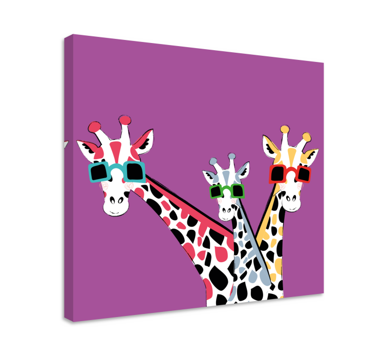 Quadro con animali e insetti giraffe con occhiali da sole - TenStickers