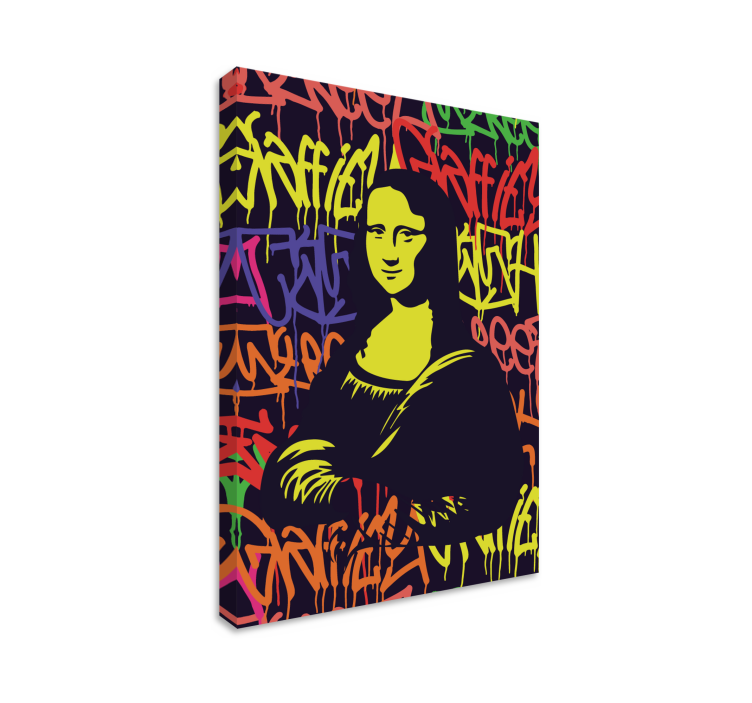 Dipinto arte graffiti della mona lisa - TenStickers