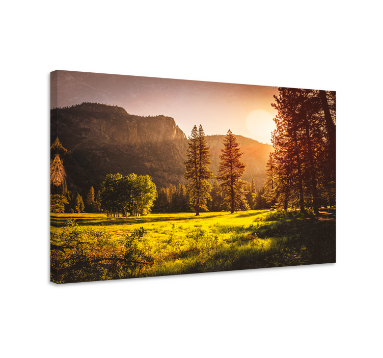 Quadro paesaggio tramonto sulle montagne - TenStickers