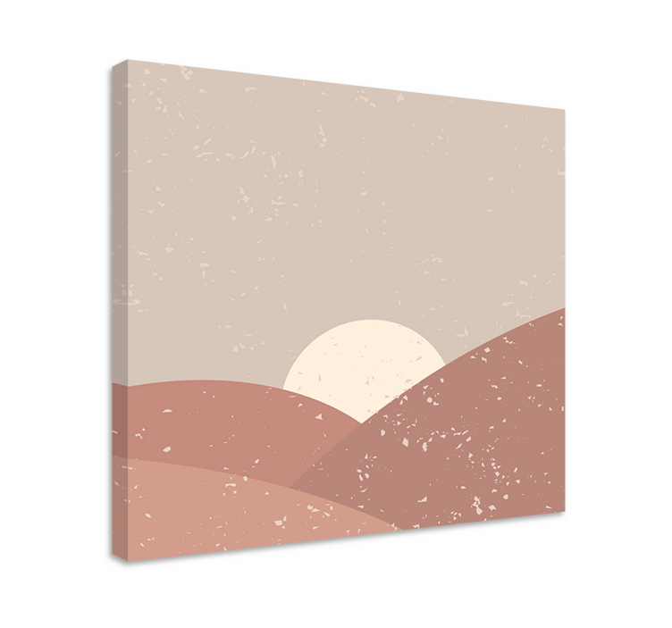 Quadro paesaggio tramonto sereno nel deserto - TenStickers