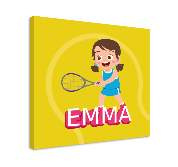 Dipinto con fiori e piante ragazza del tennis emma - TenStickers